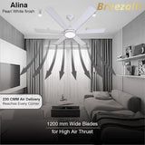 Breezalit Alina 6 Blades 48″ Ceiling Fan - White (BZ-118)