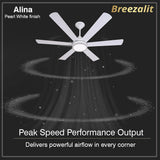 Breezalit Alina 6 Blades 48″ Ceiling Fan - White (BZ-118)
