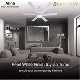Breezalit Alina 6 Blades 48″ Ceiling Fan - White (BZ-118)