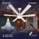 Breezalit Alina 6 Blades 48″ Ceiling Fan - White (BZ-118)