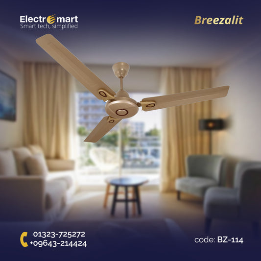 Breezalit Breeza 3 Blades 36″ Ceiling Fan - Metallic Gold (BZ-114)