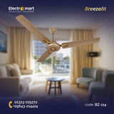 Breezalit Breeza 3 Blades 36″ Ceiling Fan - Metallic Gold (BZ-114)