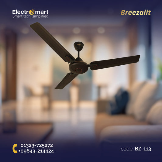 Breezalit Breeza 3 Blades 36″ Ceiling Fan - Smoke Brown (BZ-113)