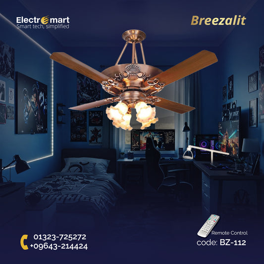 Breezalit Elegance 4 Blades 48″ Underlight Ceiling Fan - Antique Copper (BZ-112)
