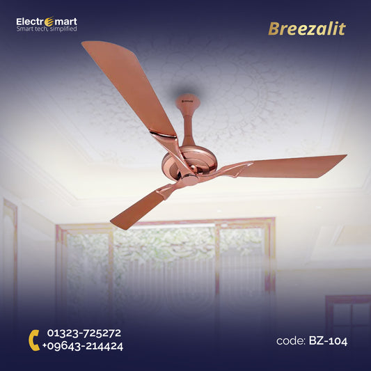 Breezalit Stella 3 blade 52″ Ceiling Fans - Rose Gold (BZ-104)