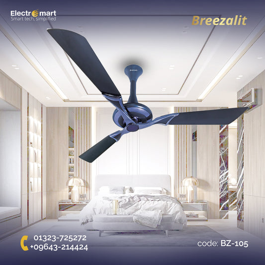 Breezalit Stella 3 blade 52″ Ceiling Fans - Titanium Blue (BZ-105)