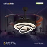 Chandelier Ceiling Fan – Breeze Lux 4 Blade 48" with LED Light & Remote (BL-130, Black & Coffee)