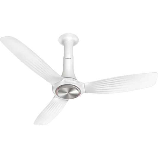 Havells Inox UL - 1200mm ABS ribbed blades Remote control IOT Enable Ceiling Fan (White)