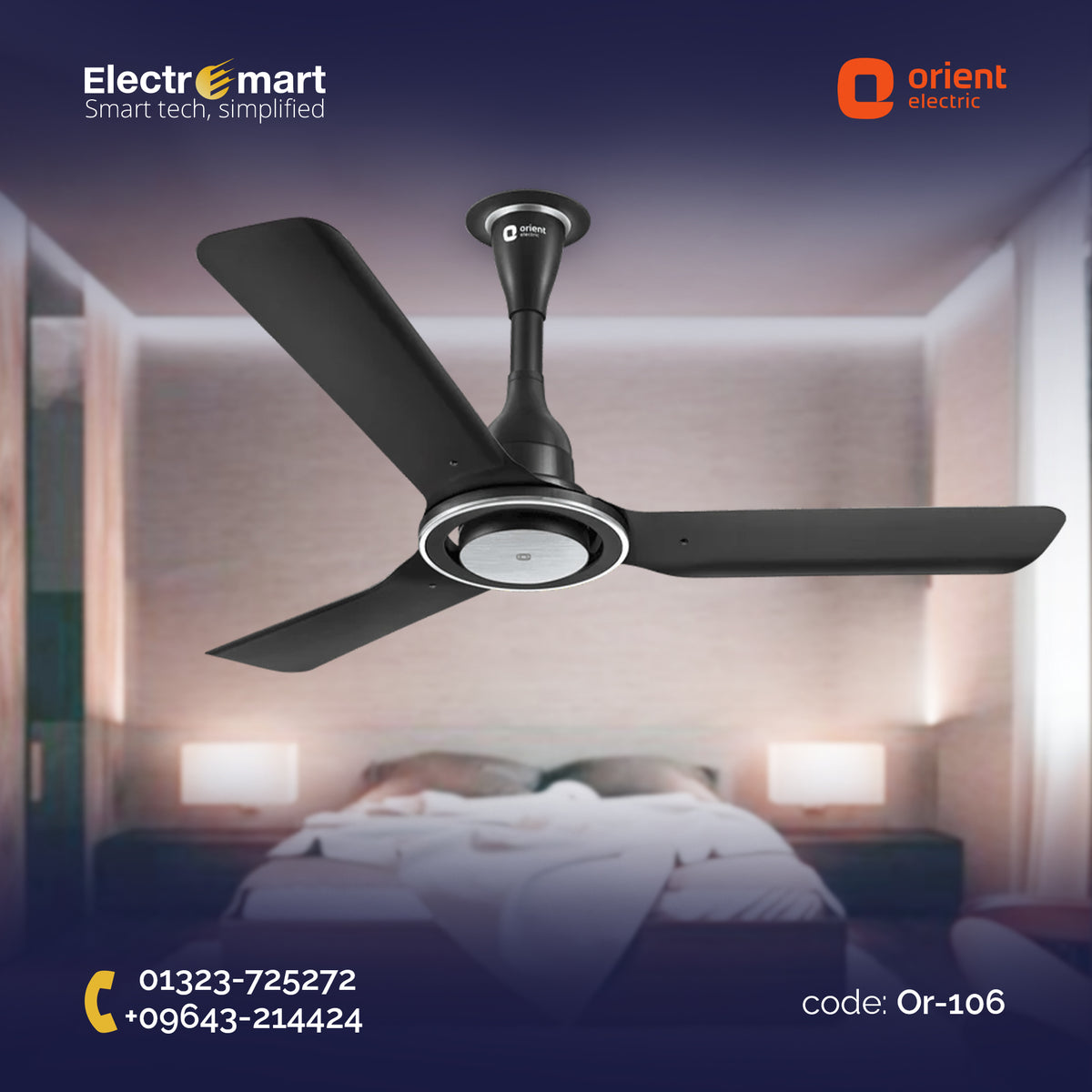 Float IoT BLDC Ceiling Fan 1200mm Cosmos Black