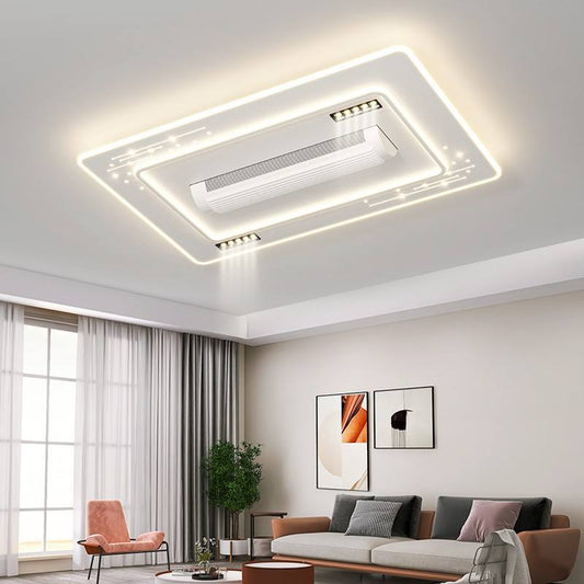 Bladeless Ceiling Fan Light Recessed Smart LED Ceiling Fan Lamp With Remote Control