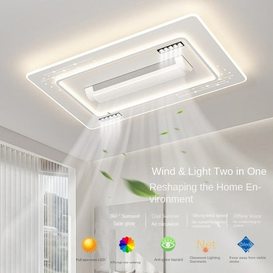 Bladeless Ceiling Fan Light Recessed Smart LED Ceiling Fan Lamp With Remote Control