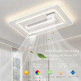 Bladeless Ceiling Fan Light Recessed Smart LED Ceiling Fan Lamp With Remote Control