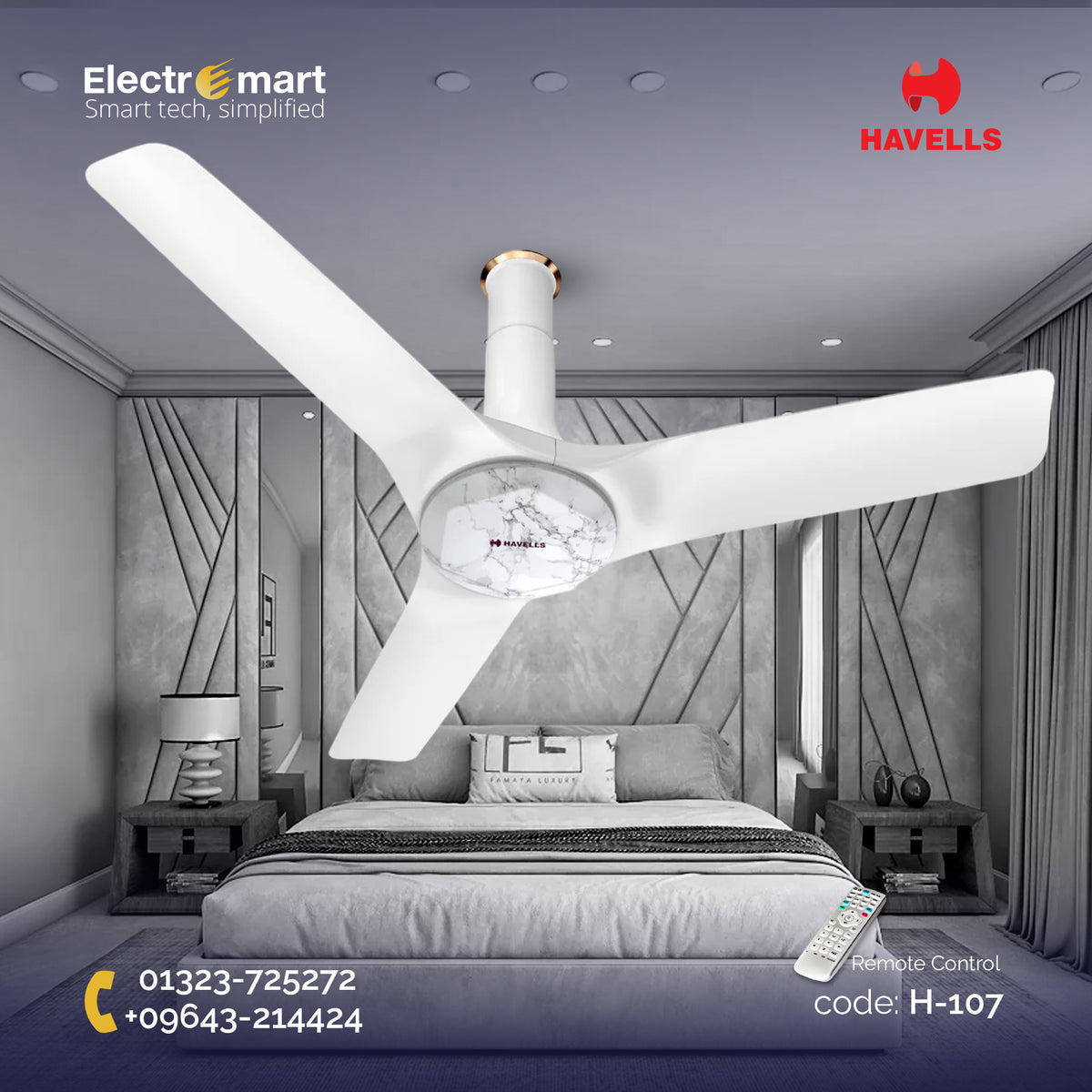 Havells Stealth Prime BLDC 48" (Marble Pearl White)