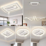 Bladeless Ceiling Fan Light Recessed Smart LED Ceiling Fan Lamp With Remote Control