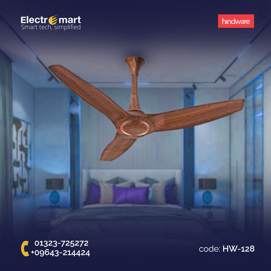 Hindware Magnifique 48" Luxury Ceiling Fan – Walnut Wood Finish (HW-128)