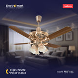 Hindware Venus 48" Decorative Ceiling Fan with Lights – Antique Copper Finish (HW-104)