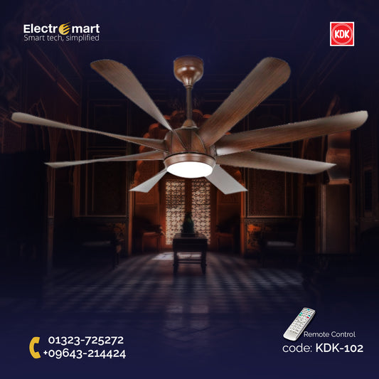 KDK 8 Blades 62″ Ceiling Fan - Dark Wood (KDK-102)