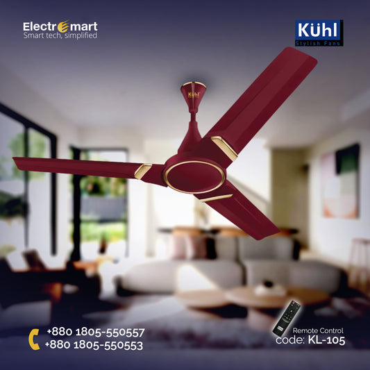 Kuhl Prima A3 3 Blades 48″ Ceiling Fan - Brown (KL-105)