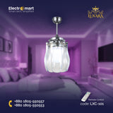 Luxara Chandelier 42" – Elite 8-Blades DC Ceiling Fan with Crystal-Inspired LED & Smart Remote (Sand Nickel Finish with Transparent Blades) LXC-101