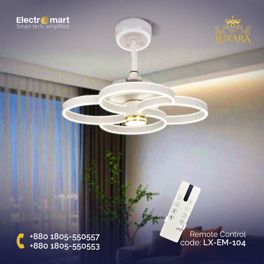 Luxara Empress Luxury Four-Ring Chandelier Ceiling Fan ,LX-EM_104