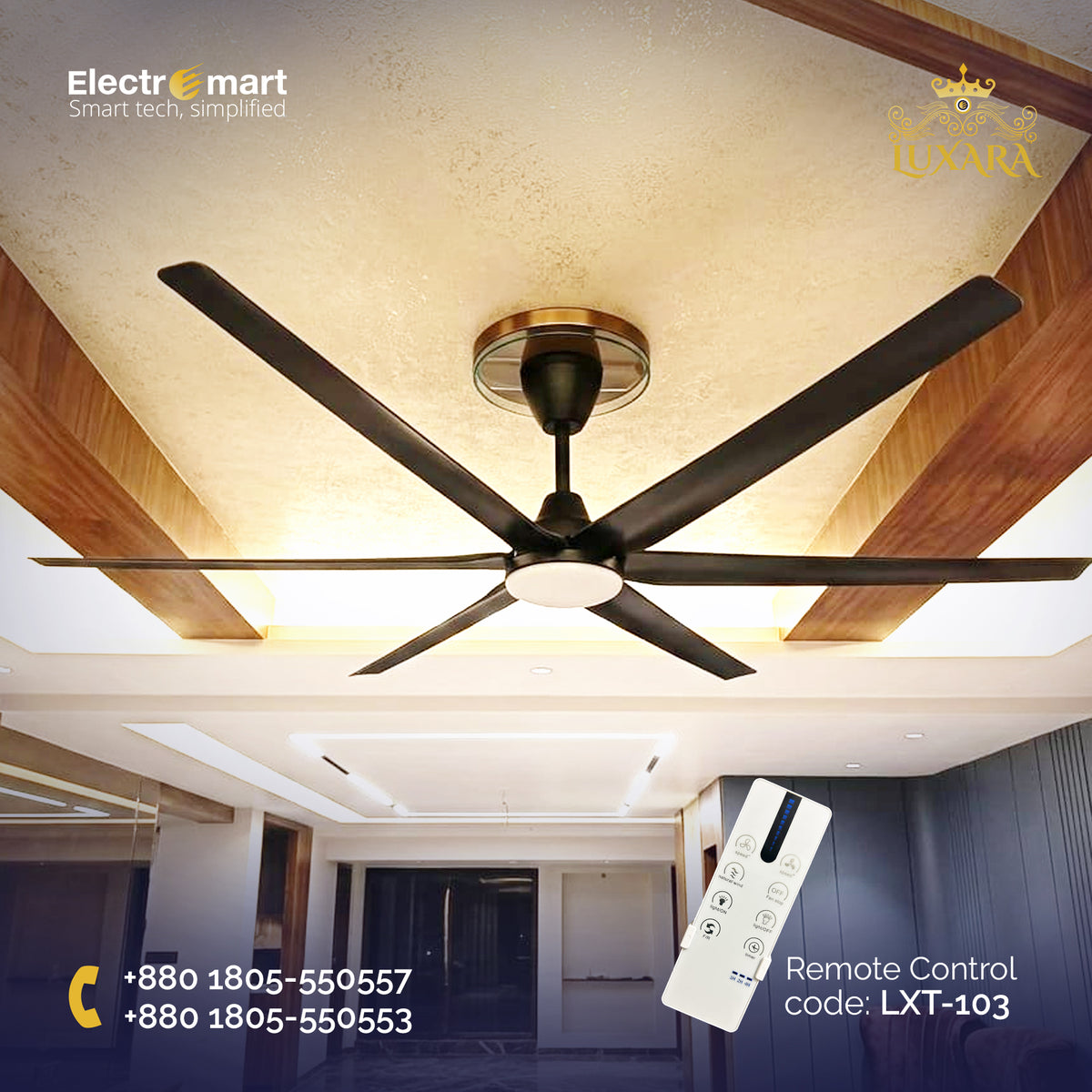 Luxara Tornado 6 Blades 80" Industrial Ceiling Fan (LXT-103) – Large Scale Airflow