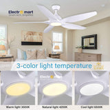 Luxara ZenAir 60" – Ultra-Modern 5-Blades BLDC Ceiling Fan with Smart 3-Tone LED & Remote Control (Arctic White Finish) LXZ-101