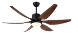Luxara Cyclone 66" – Ultra-Silent  Luxury Ceiling Fan with Integrated LED & 6-Blades Aerodynamic Design (Dark Wood Finish) LXC-102