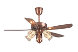 Luxara Grand Majestic 5 Blade 52" – Antique Bronze BLDC Ceiling Fan with Handcrafted Floral Glass Undelight and Remote Control (LX-GM-102)