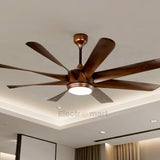 Luxara Grandeur 8 blades 62" Ceiling Fan - Ultra-Silent BLDC Motor, ABS Aero-Blades with Tri-Color LED Under light & Remote Control (Dark Wood), LXGDR-102
