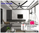 Hexa UL Tornado 80" Smart Ceiling Fan (Matt Black, 8 Blades) – BLDC Motor LED Light Remote Control