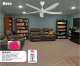 Aero UL 56" Smart Ceiling Fan (Matt White, 5 Blades) – BLDC Motor with Remote Control – Luxury Energy Efficient Ceiling Fan