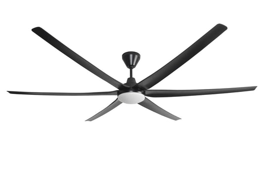 Hexa UL Tornado 80" Smart Ceiling Fan (Matt Black, 8 Blades) – BLDC Motor LED Light Remote Control