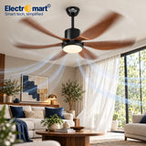 Luxara Cyclone 66" – Ultra-Silent  Luxury Ceiling Fan with Integrated LED & 6-Blades Aerodynamic Design (Dark Wood Finish) LXC-102