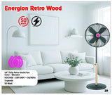 EnerGion Retro Wood 18" Tulip Stand Fan (Wood Finish) – 3-Speed, 50W Powerful Air Delivery – Premium Retro Design Fan