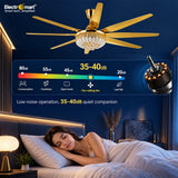 Luxara Lumina 76" 10-Blade Crystal Chandelier Ceiling Fan with Dimmable LED Under-Light & Digital Display Remote