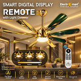 Luxury ceiling fan with dimmable tri-color LED light bd - Luxara Grandeur 62 inch BLDC fan