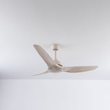 Aero Elite Roverr 52" Smart Ceiling Fan (White Wood, 3 Blades) – Tuya WiFi BLDC Motor Modern Designer Ceiling Fan