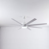 Cool Breeze UL 66" Smart Ceiling Fan (White, 8 Blades) – Tuya WiFi BLDC Motor LED Dual Light Ceiling Fan