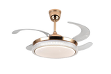 Chandelier Ceiling Fan – Breeze Lux 4 Blade 48" with Acrylic Lampshade & Remote (BL-108, S-Gold, Transparent Blades)