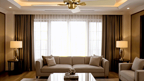 Hindware Zuri 52" Luxury Ceiling Fan Gold Finish (HW-113)