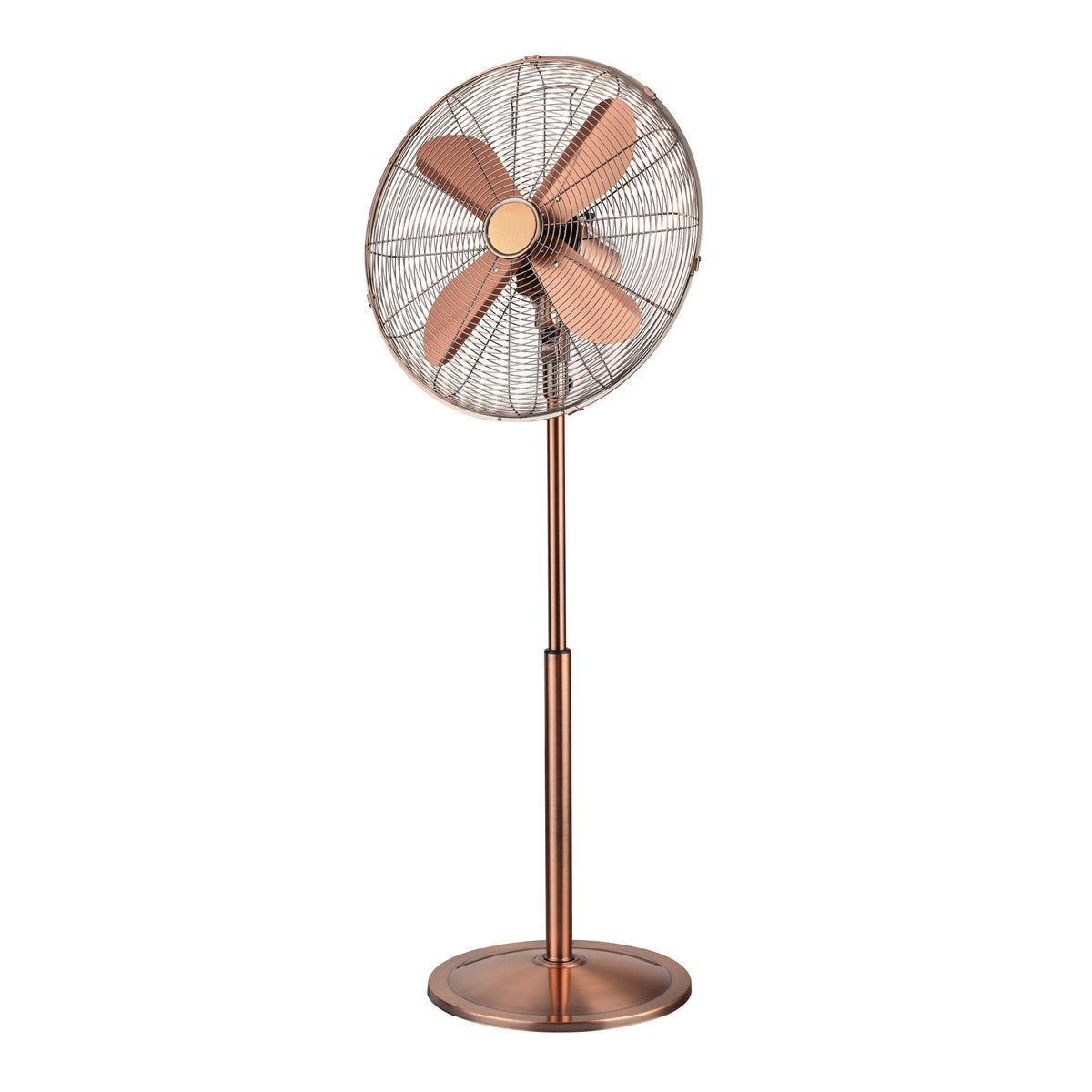 EnerGion Retro Bronze 18" Tulip Stand Fan (Red Bronze) – 3-Speed, 50W Motor, Vintage Elegant Design