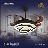Luxara-Chandelier-Ceiling-Fan-4-Blade-with-LED-Light-&-Remote-(LXC-110,-Black-&-Coffee)