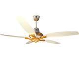 AK Majestice 56 inch 5 Blade Ceiling Fan (Off White Light Wood) with copper motor and elegant design – Price in Bangladesh