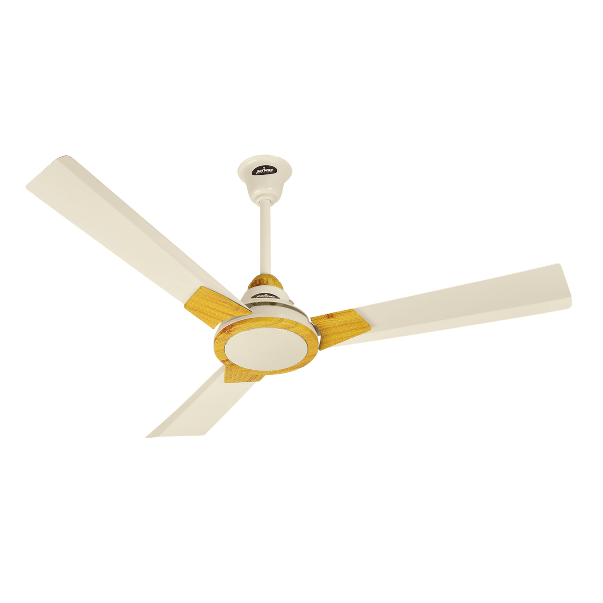 PARWAZ 56" Anchor Ceiling Fan (Off-White & Light Wood) – 99.99% Copper Motor | 330 RPM High-Speed | Elegant & Durable Pakistani Ceiling Fan