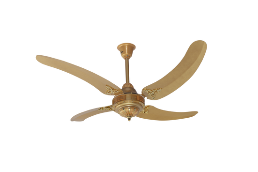 PARWAZ 56" Fortune 4-Blade Ceiling Fan (Golden)– 99.99% Copper Motor, 330 RPM High-Speed, Energy-Efficient Pakistani Ceiling Fan