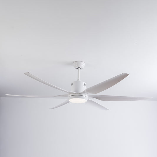 Riviera 66" Smart Ceiling Fan (White, 6 Blades) – Tuya WiFi BLDC Motor LED Dual Light Ceiling Fan