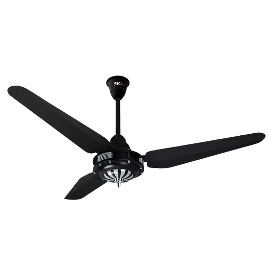 SK Caroma Plus 56 inch Ceiling Fan (Black) with high-speed copper motor and elegant 3-blade design – Price in Bangladesh